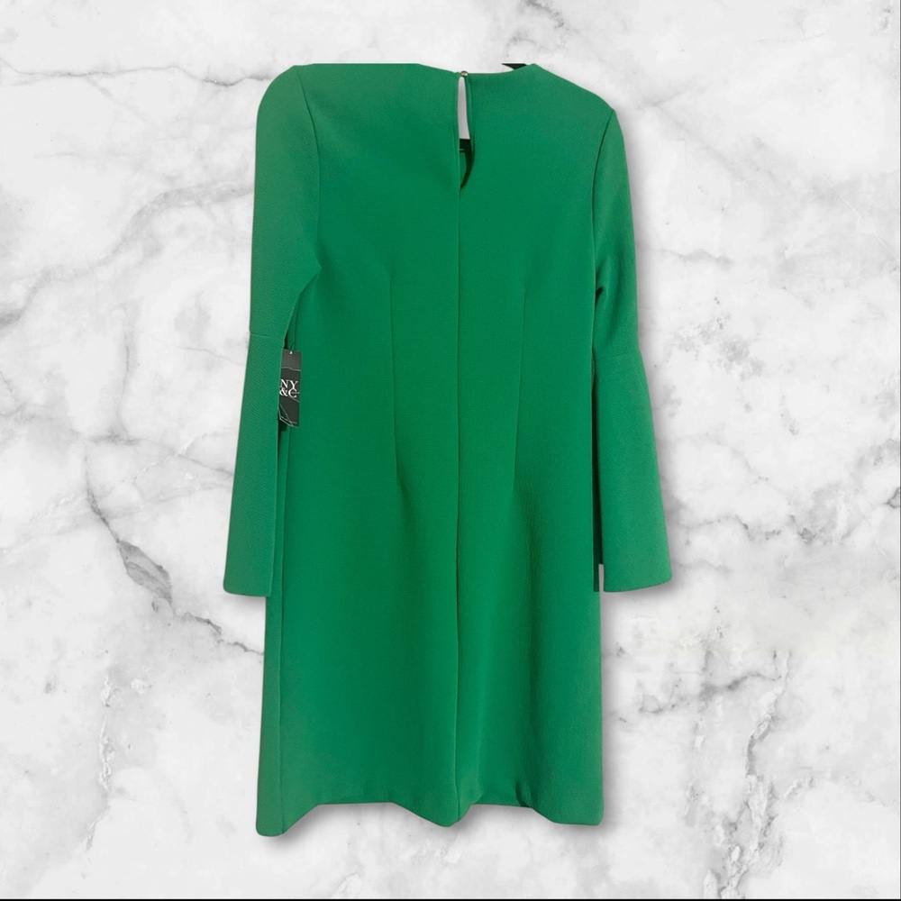 New York & Company Vibrant Green‎ Long Bell Sleeve Dress - Picture 3 of 7